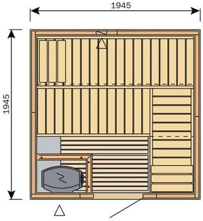 Variant S2020 Traditional Finnish Sauna Cabin (1945 X 1945 Mm)