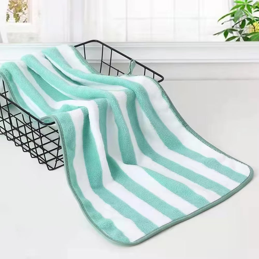 1PC 35X75Cm Stripes Absorbent Quick Drying Bath Towel Sets Soft Adults Face Hand Towels Bathroom Microfiber Swim Bath Towels