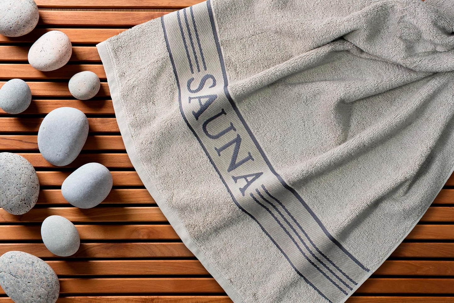 Sauna Towel with Border, Made of 100% Cotton, Ruby, 80 X 200 Cm