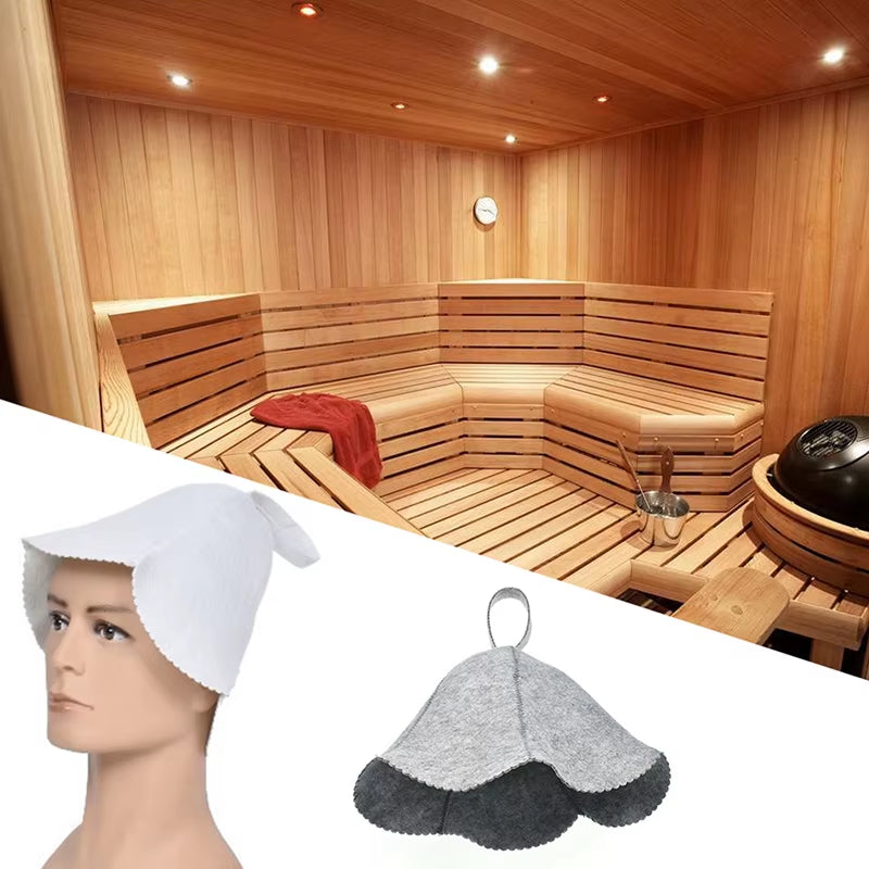 Felt Head Protection Bath anti Heat Free Size Russian Style Shower Cap Sauna Hat Bathroom Accessories Товары Для Ванны כובע רחצה