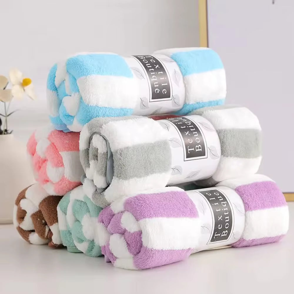 1PC 35X75Cm Stripes Absorbent Quick Drying Bath Towel Sets Soft Adults Face Hand Towels Bathroom Microfiber Swim Bath Towels