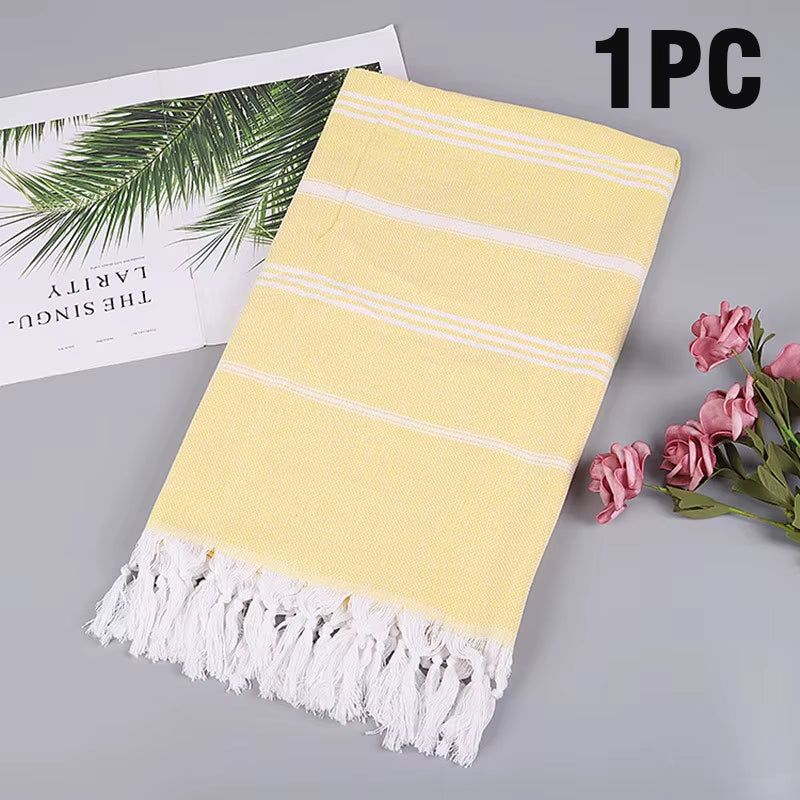 100X180Cm Turkish Sports Sauna Bath Towel with Tassel Soft Terry Cloth Adult Beach Extra Large Women Winter Scarf