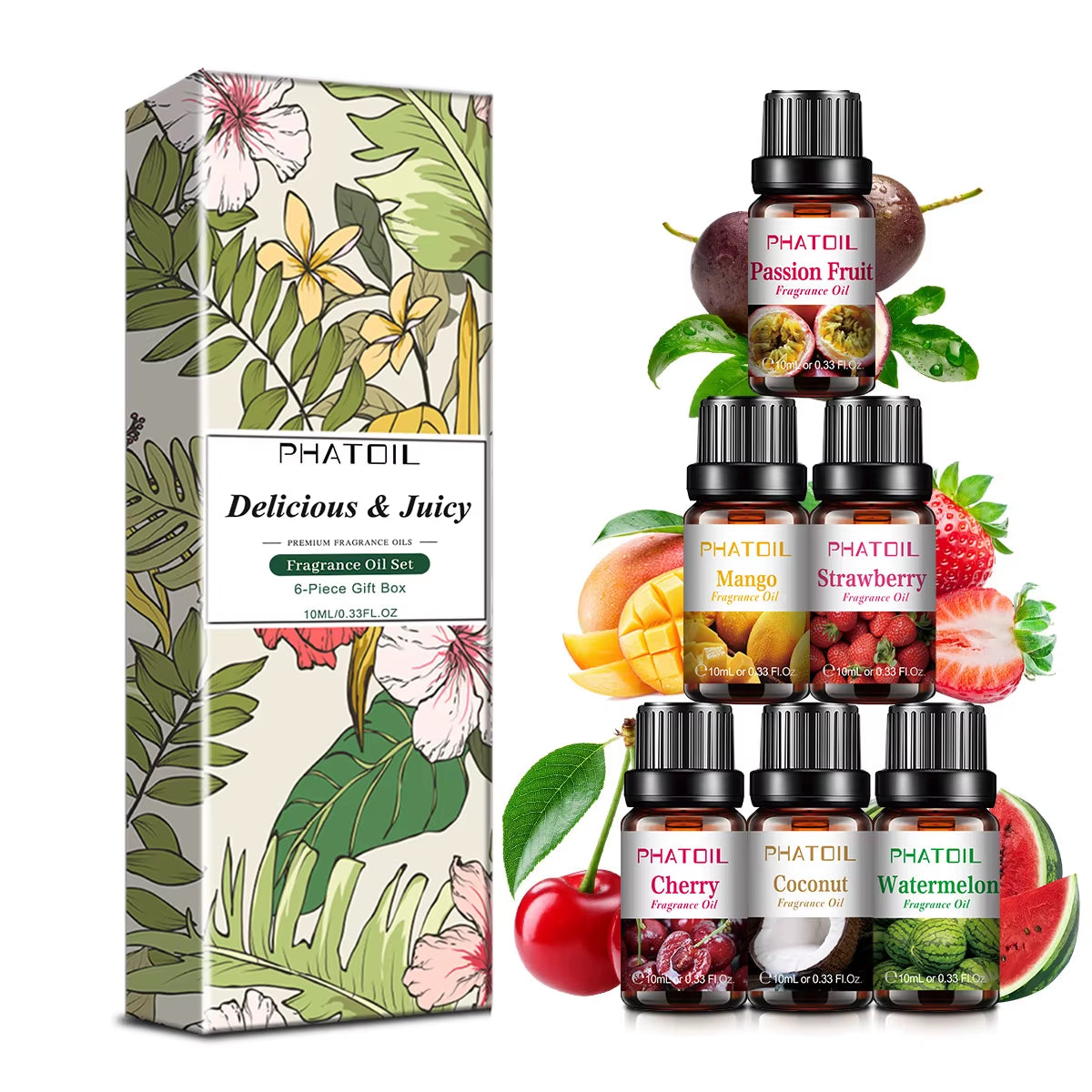 6Pcs Gift Box Set Romantic Moment Perfume Fragrance Oil Fresh Linen Black Opium Black Orchid Sea Breeze Angel D-Jadore