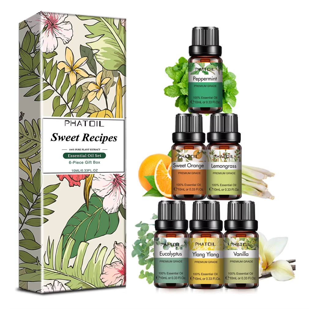 6Pcs Gift Box Set Romantic Moment Perfume Fragrance Oil Fresh Linen Black Opium Black Orchid Sea Breeze Angel D-Jadore