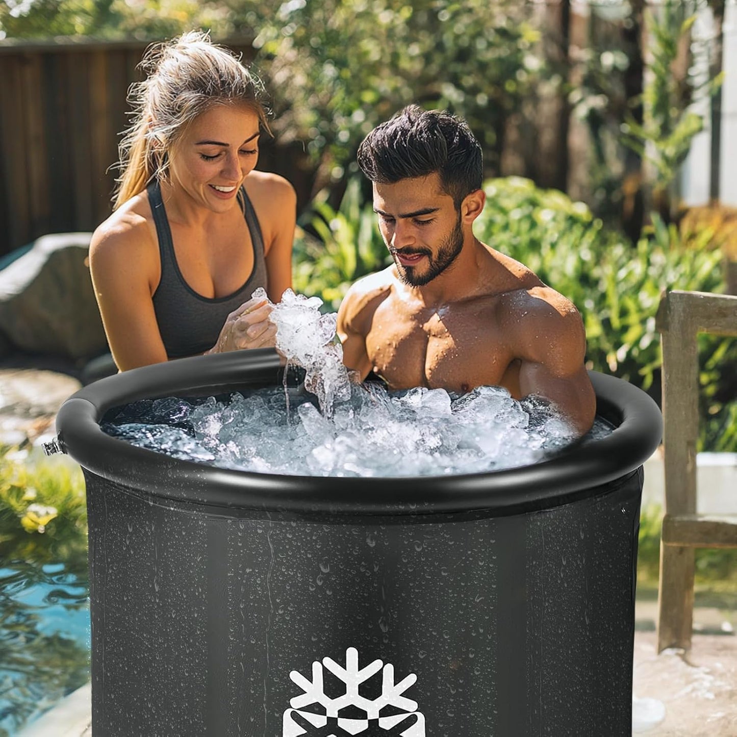 Ice Bath Tub for Athletes, 376L Ice Bath Outdoor for Recovery, Large Cold Water Therapy Tub, Portable Ice Bath Freestanding Cold Plunge Tank Adults Spa Soaking Baths