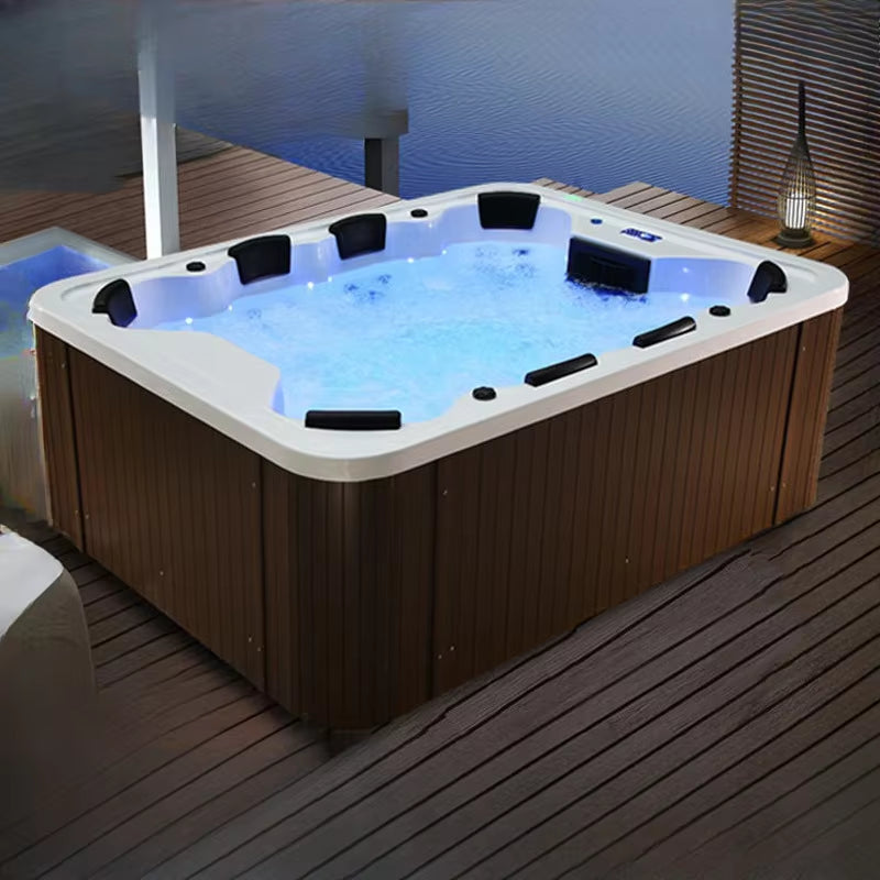 Large Outdoor Acrylic Spa Hot Tub,Multi-Person Home Swimming Pool,Constant Temperature Heating Massage Hydrotherapy Bathtub
