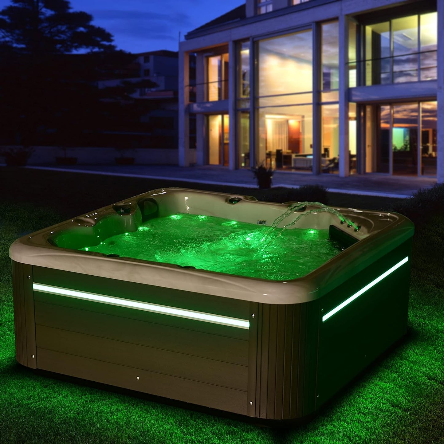 MAYA+ 5 SEAT HOT TUB 32AMP TWIN LOUNGER AMERICAN BALBOA MUSIC LIGHTS