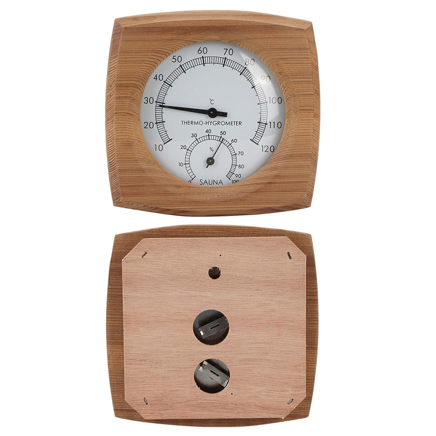 2-In-1 Sauna Room Thermometer, Sauna Thermometer and Hygrometer, Wooden Sauna Thermometer, Sauna Accessories, for Steam Room Sauna Room
