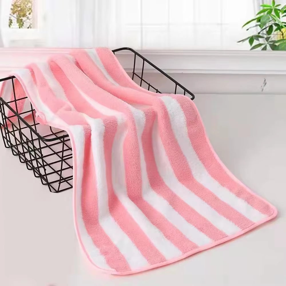 1PC 35X75Cm Stripes Absorbent Quick Drying Bath Towel Sets Soft Adults Face Hand Towels Bathroom Microfiber Swim Bath Towels