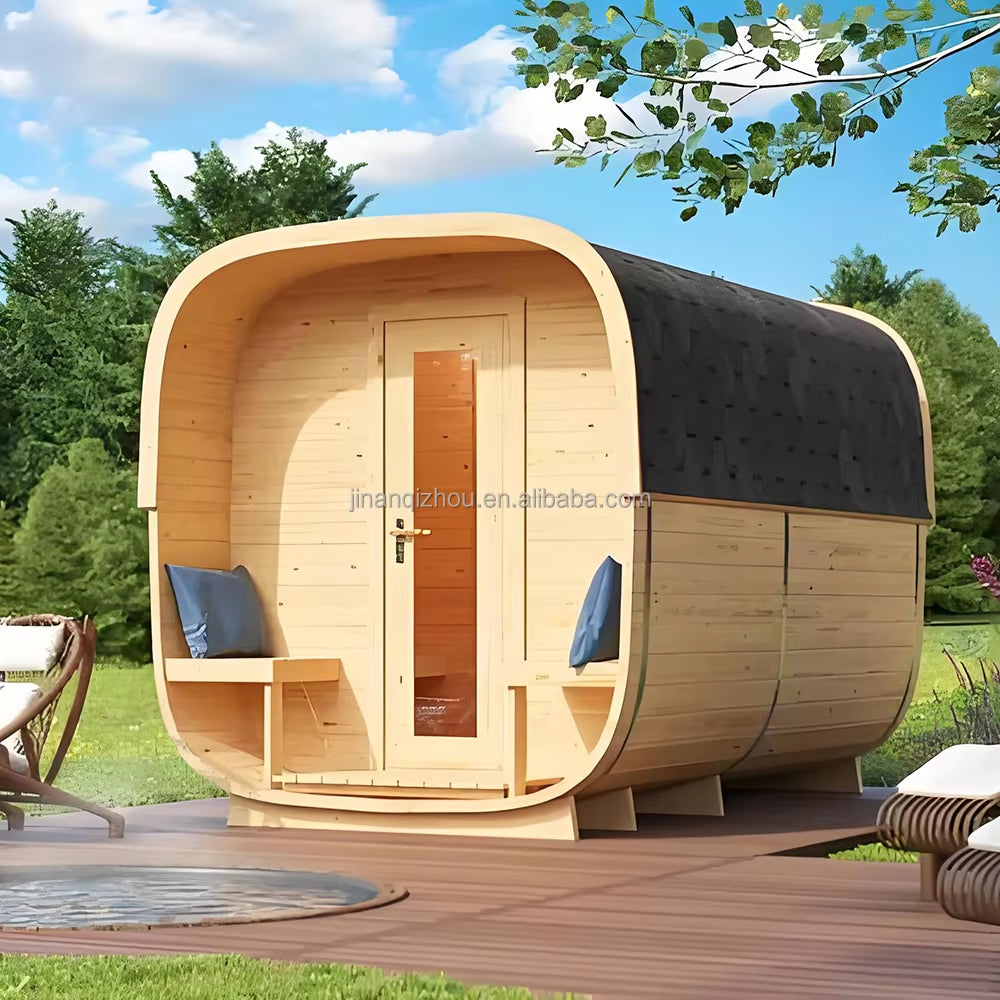 Canadian Cedar Wood Luxury Outdoor Steam Sauna 2-6 People Electric Sauna Wood Stove Sauna Hot Sale