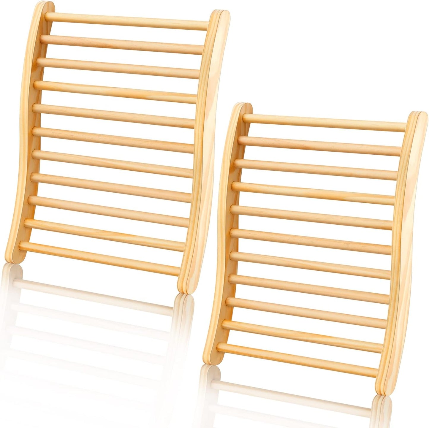 2 Pack Sauna Backrest Infrared Wooden Sauna Accessories Backrest Slip-Resistant Cedar Ergonomic Sauna Backrest Sauna Chair with Back Universal for Barrel or Infrared Sauna Resting