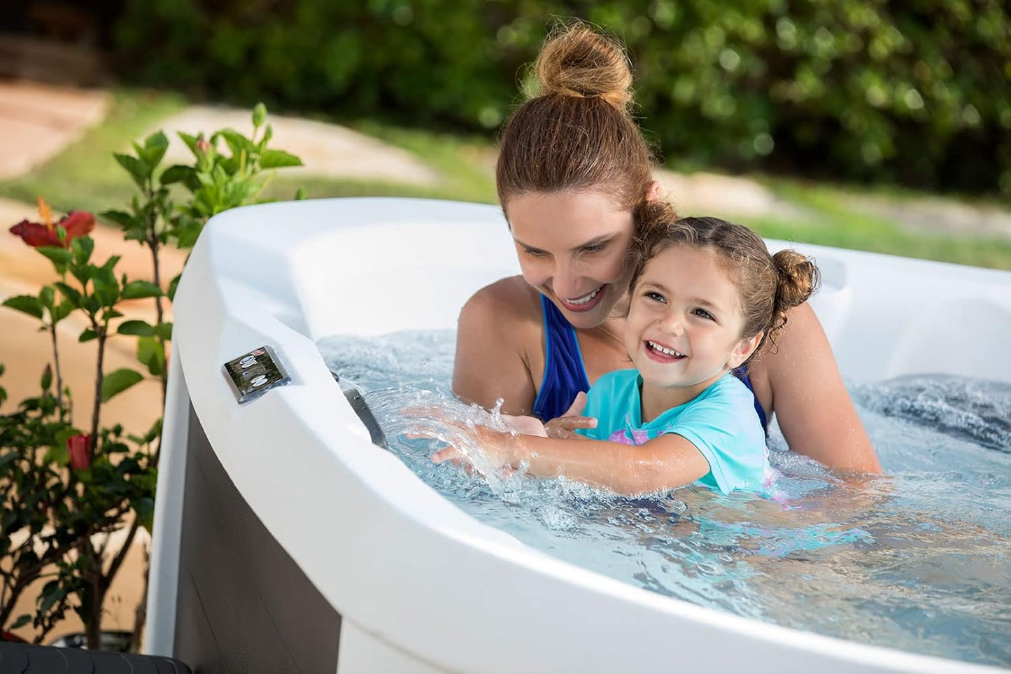 Happy 25 Lounge Plug & Play 13 Amp 5 Person Hot Tub - USA Made, Gecko Control, Full Insulation