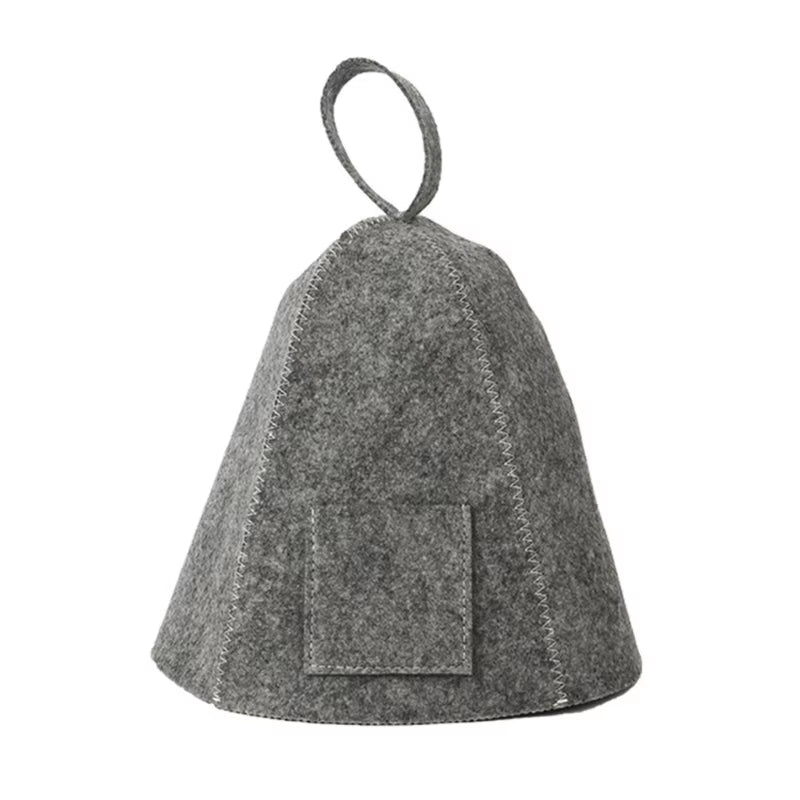 Wool Felt Sauna Set Hat Russian Glove Pad Fashionable Bath Shower Cap Men Women R7UB