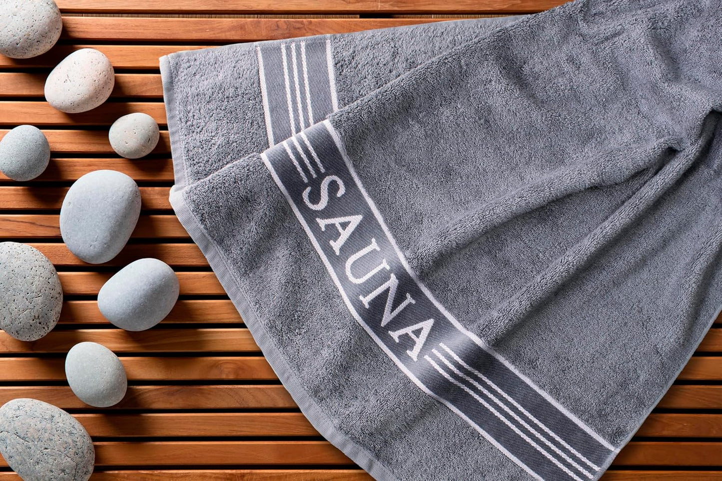 Sauna Towel with Border, Made of 100% Cotton, Ruby, 80 X 200 Cm