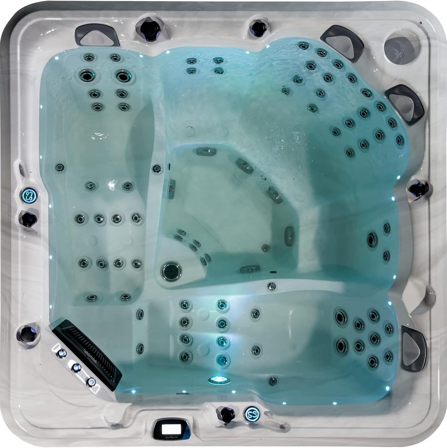 MANHATTAN Luxury 6 Seat Twin Lounger Hot Tub Spa 32Amp