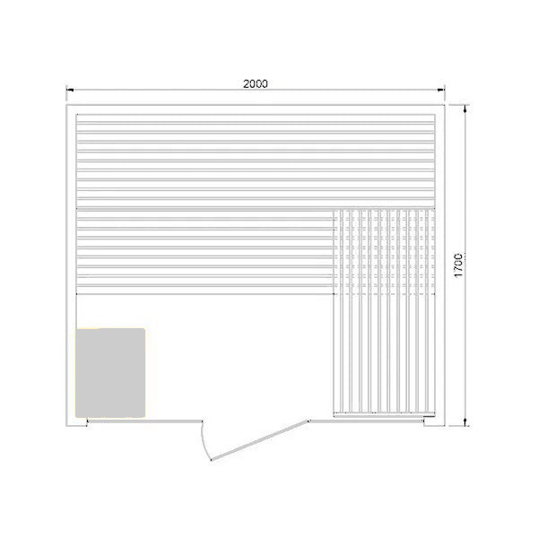 5-6 Person Traditional Canadian Hemlock Sauna (200 x 170 x 190cm)