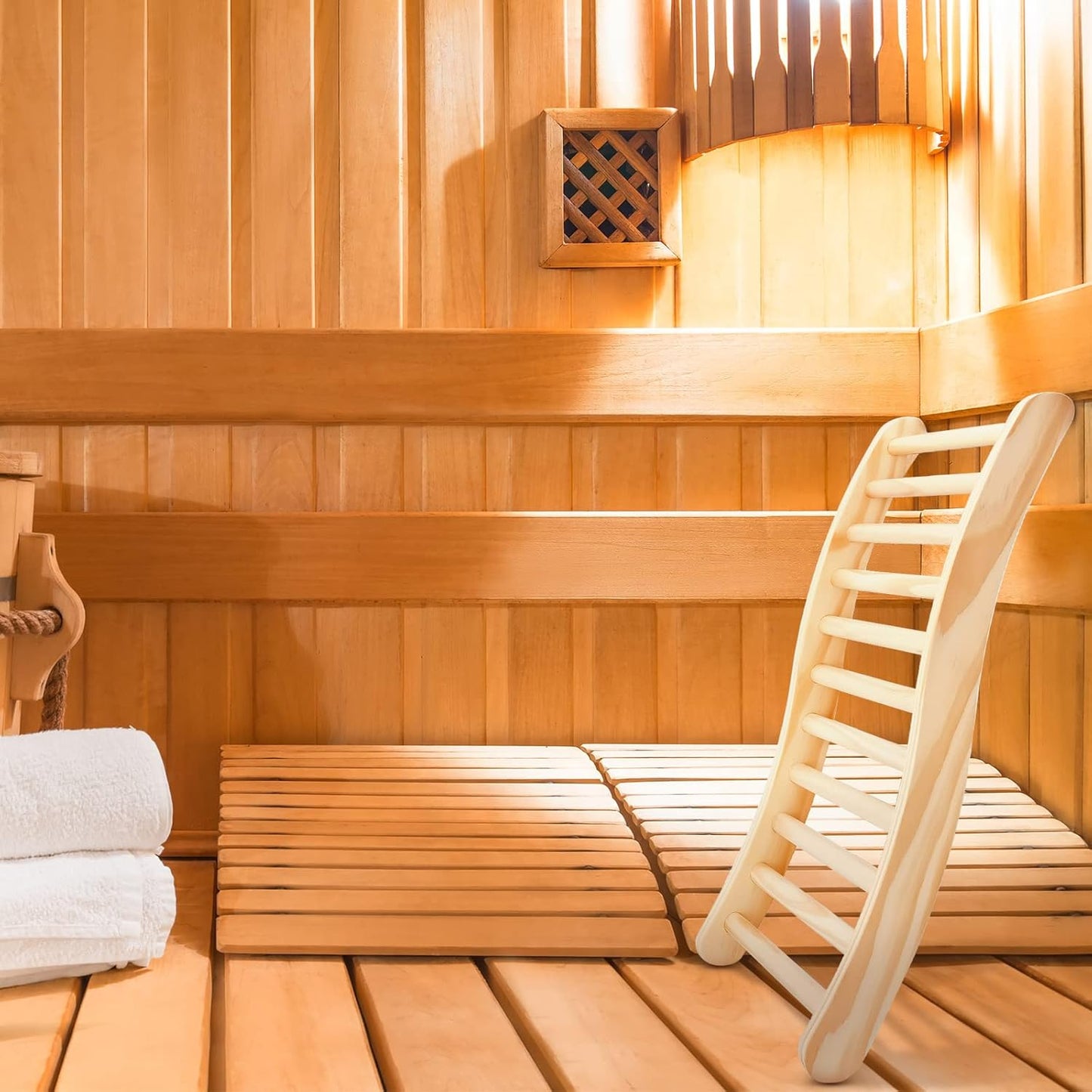 2 Pack Sauna Backrest Infrared Wooden Sauna Accessories Backrest Slip-Resistant Cedar Ergonomic Sauna Backrest Sauna Chair with Back Universal for Barrel or Infrared Sauna Resting