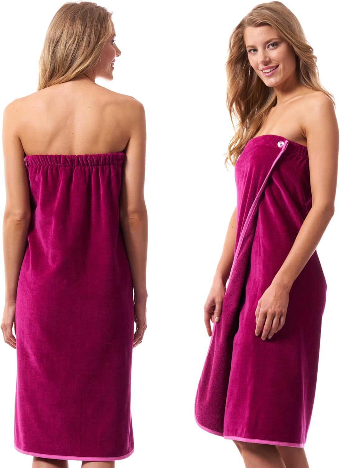 Towel Wrap Women 100% Cotton with Pocket Bath Beach Elastic