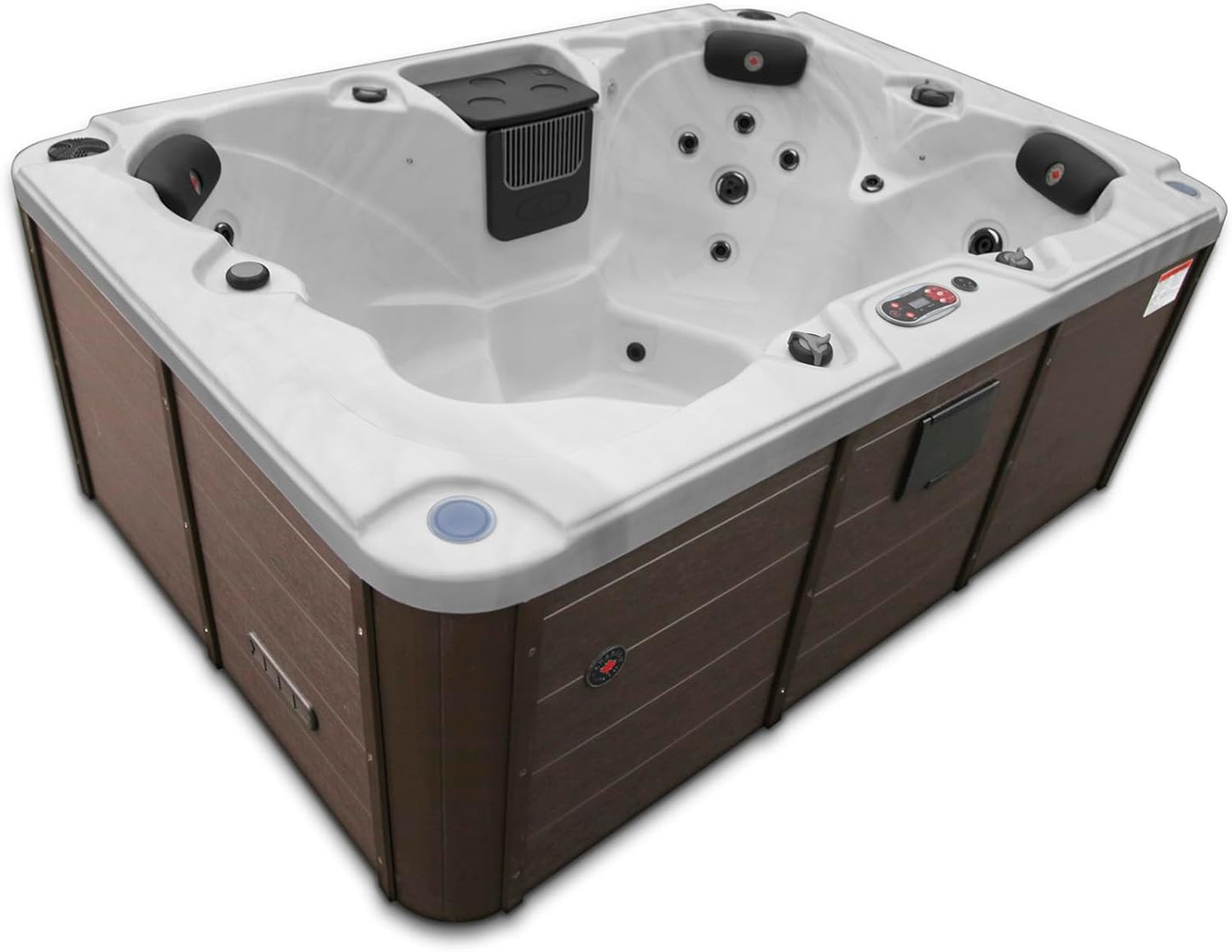 Calgary AI Hot Tub | 4-Person 24-Jet | 213 X 150 Cm Rectangular Plug & Play, with Cover, LED Lighting, Heating and 24 Hydrotherapy Massage Jets, Year-Round Use