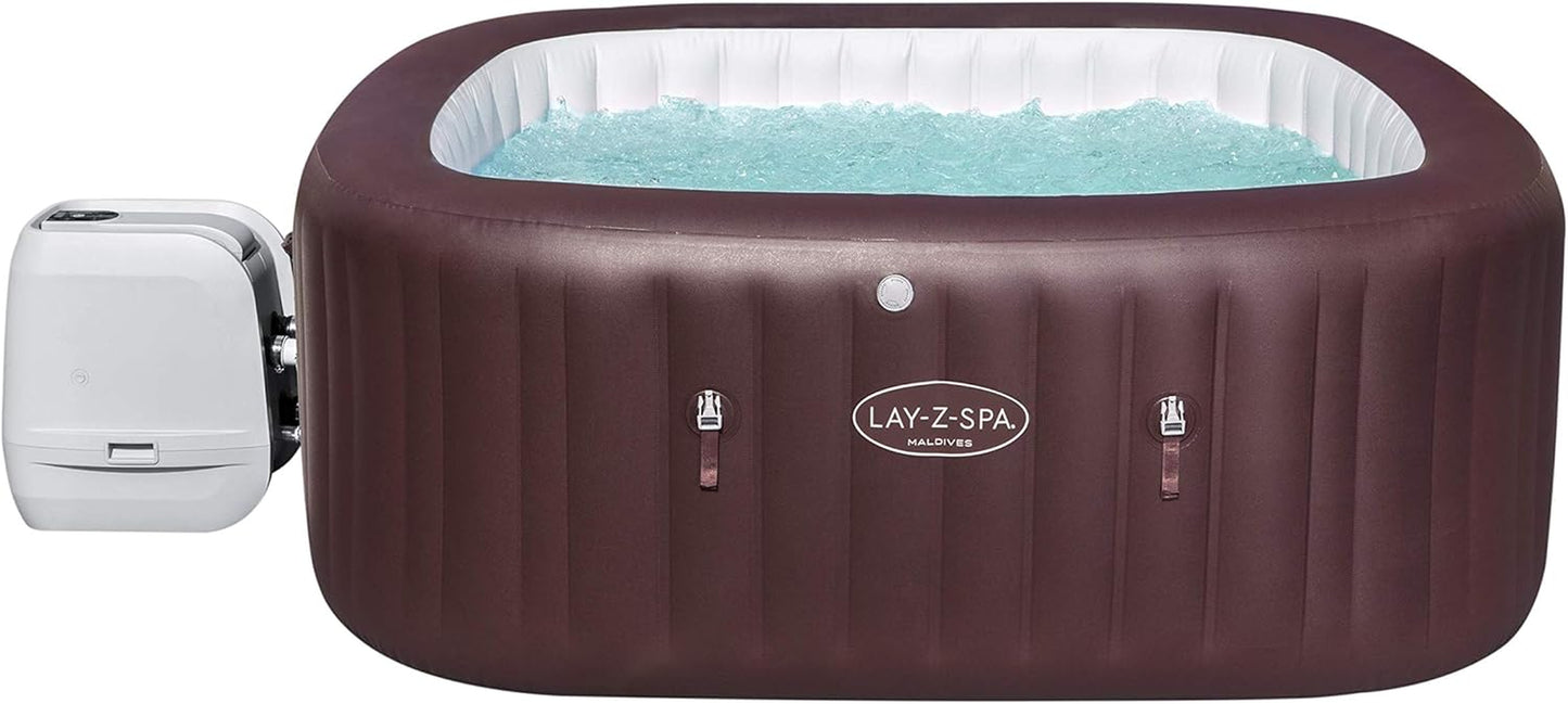 Maldives Luxury Hot Tub, 8 Hydrojet Pro Massage System Inflatable Spa with LED Lights, Foot Massager and Freeze Shield Technology, 5-7 Person