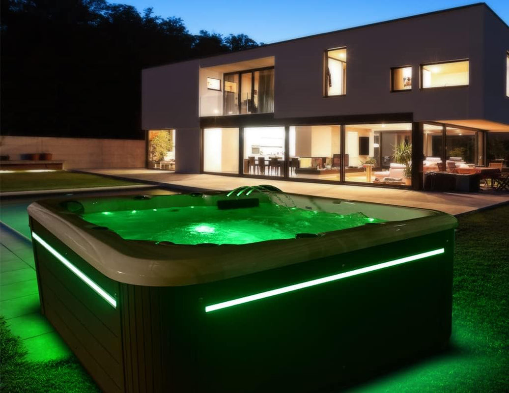 COSMO+ 6 SEAT HOT TUB 32AMP with LOUNGER AMERICAN BALBOA SPA MUSIC LIGHTS