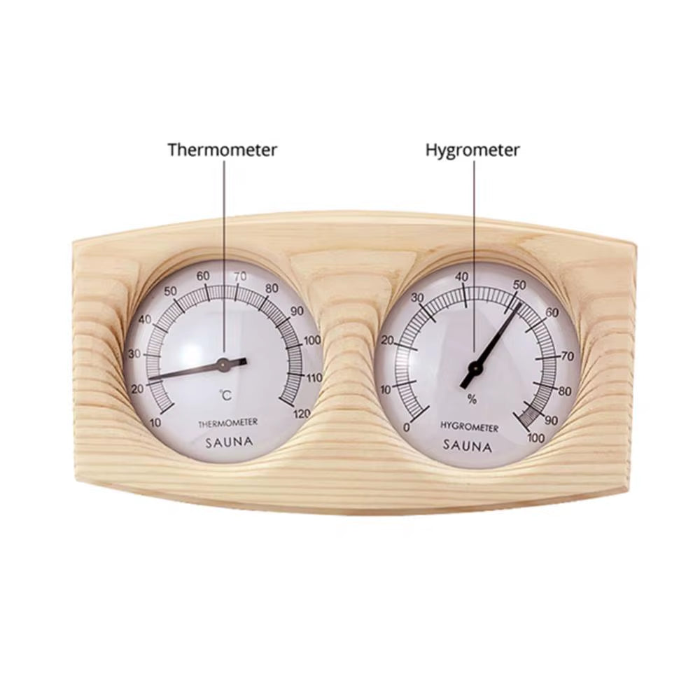 2 in 1 Sauna Room Wooden Thermometer Hygrometer Steam Temperature Humidity Meter