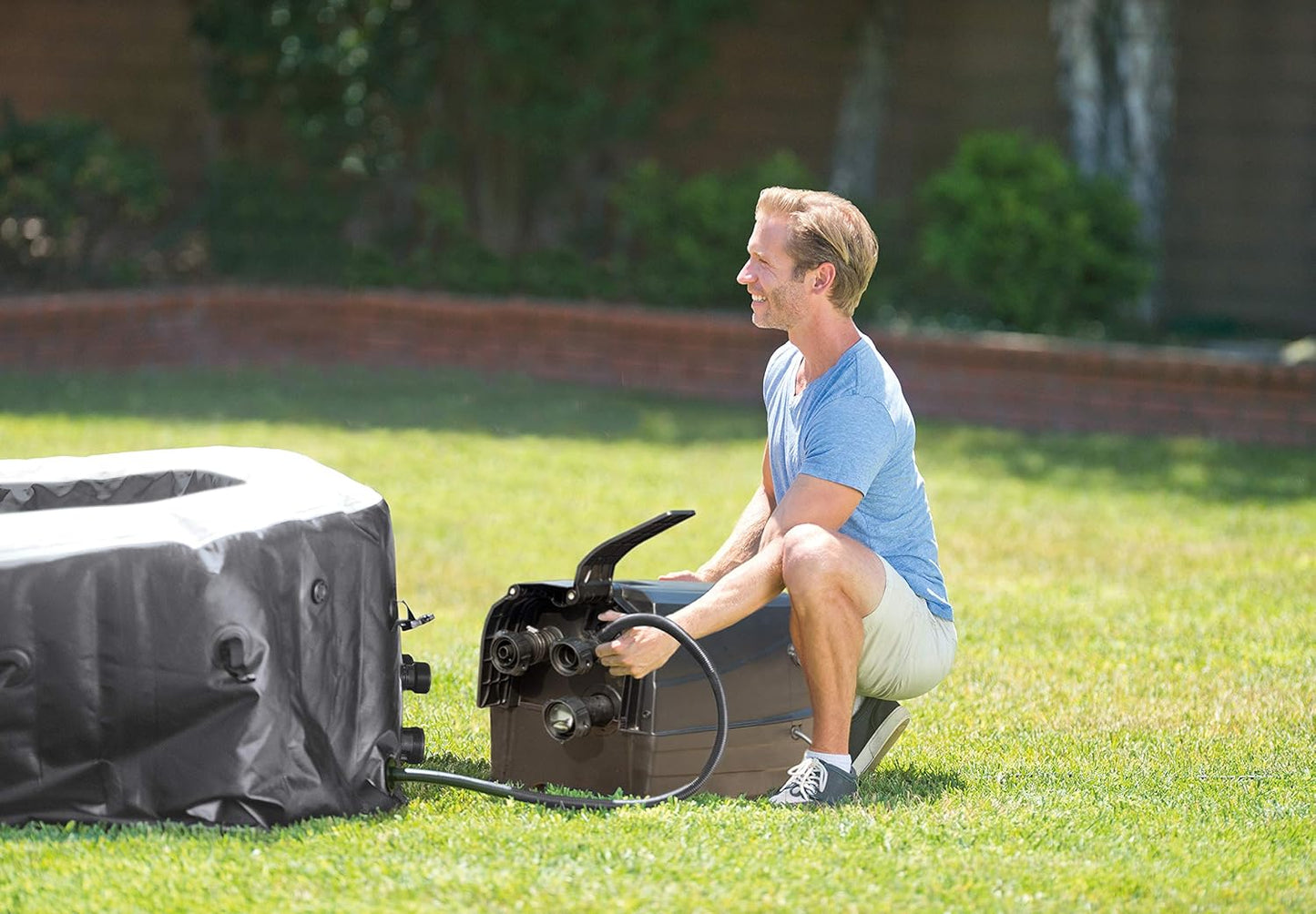 86IN X86IN X28IN Purespa Jet and Bubble Deluxe Set, Inflated Size: 218Cm X 218Cm X 71Cm (28462BS)