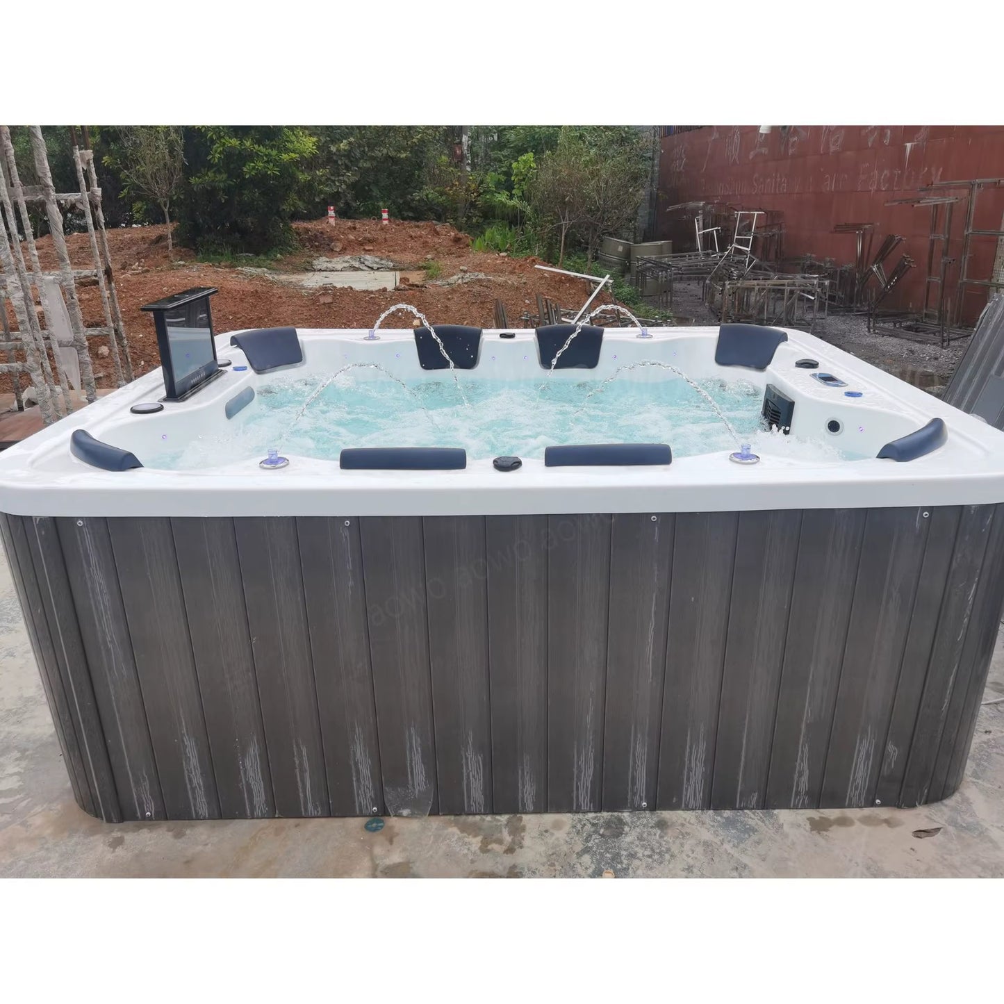 Large Outdoor Spa Hot Tub,Constant Temperature Heating Massage Hydrotherapy Bathtub,Multi-Person Garden Acrylic Swimming Pool