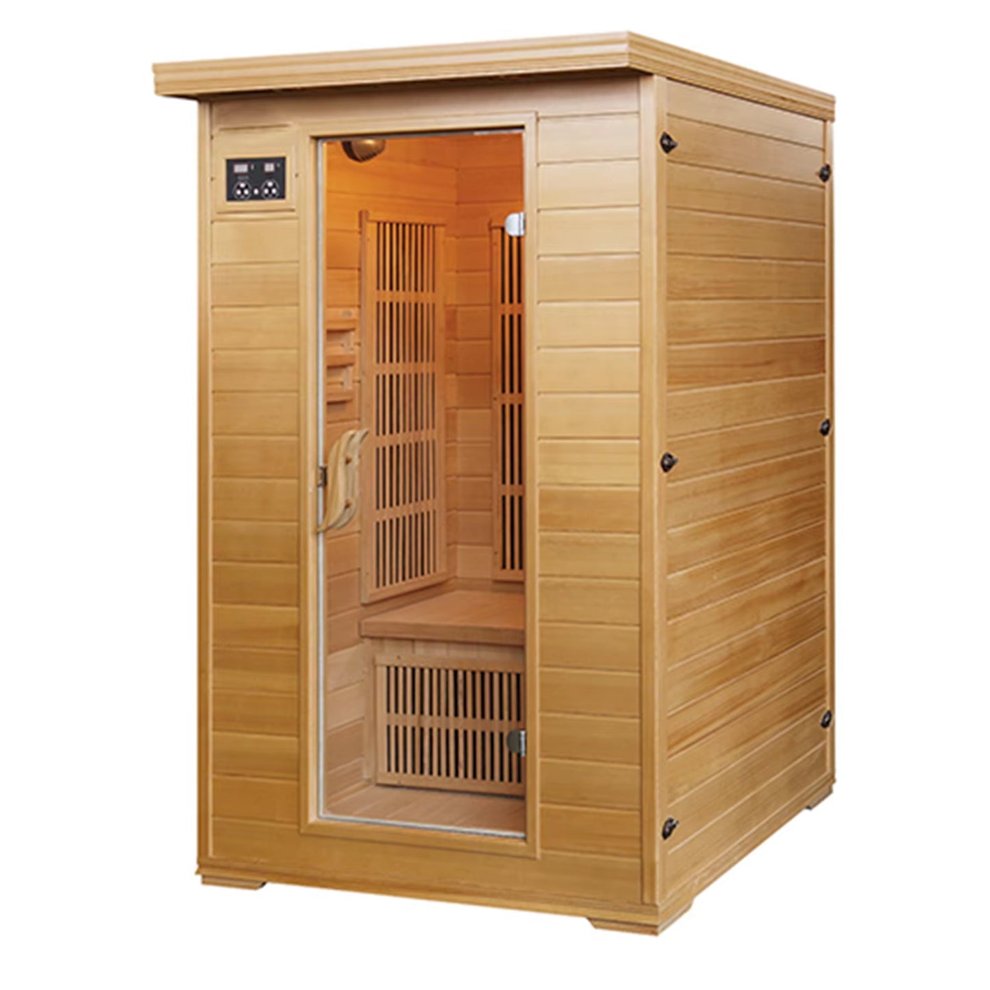 2 Year Warranty Home Hemlock Sauna Room Carbon Fiber Plate Heating Perspiration Therapy Sweat Room Portable 1-2 Person