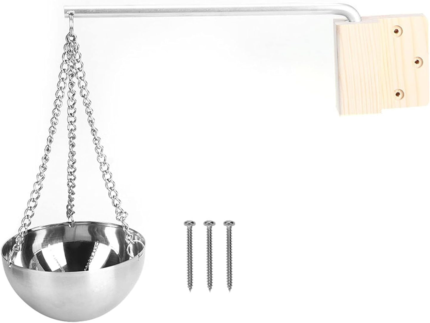 Sauna Aroma Bowl, Stainless Steel SPA Essential Oil Bowl with Wood Plate and Screws, Aromatherapy Oil Cup Sauna Suitable for Traditional Sauna (Small)