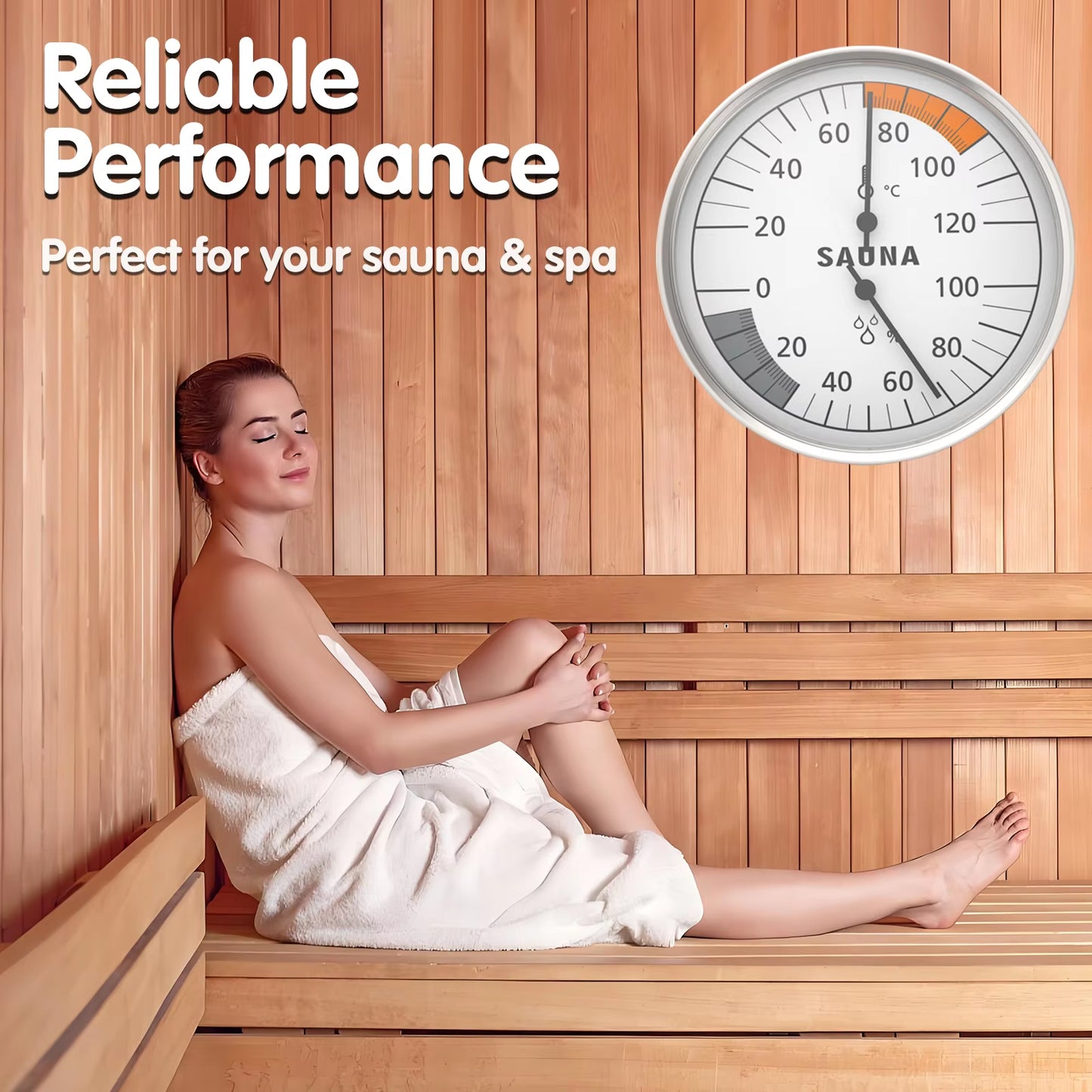 Dial Hanging Household Sauna Hygrometer Thermometer for Room Temperature Testing Sauna Thermometer Hygrometer