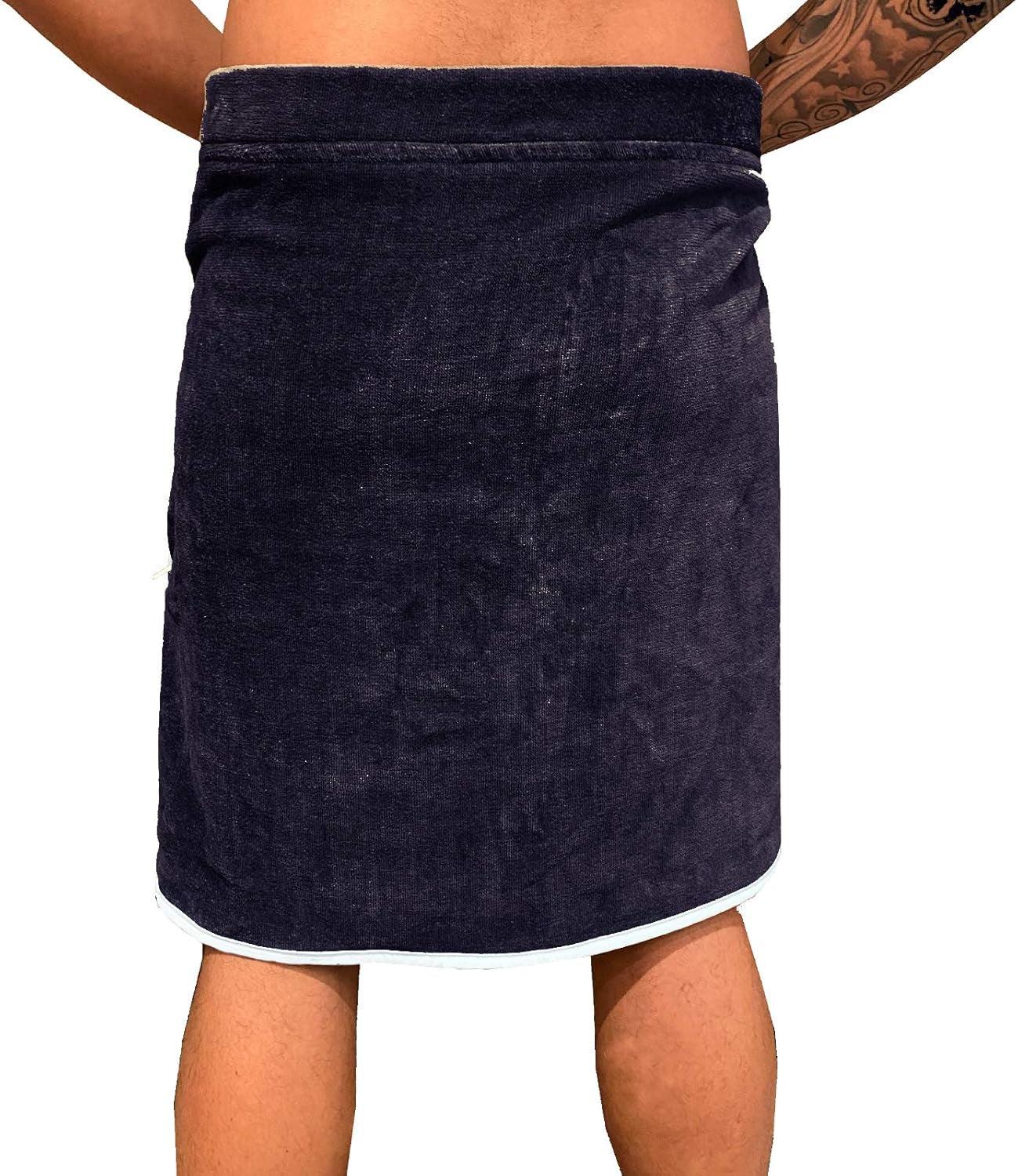 Men'S Sauna Kilt - Bath Towel for Spa - Cotton Gym Towels for Men - with Hook-And-Loop Fastening & Pocket
