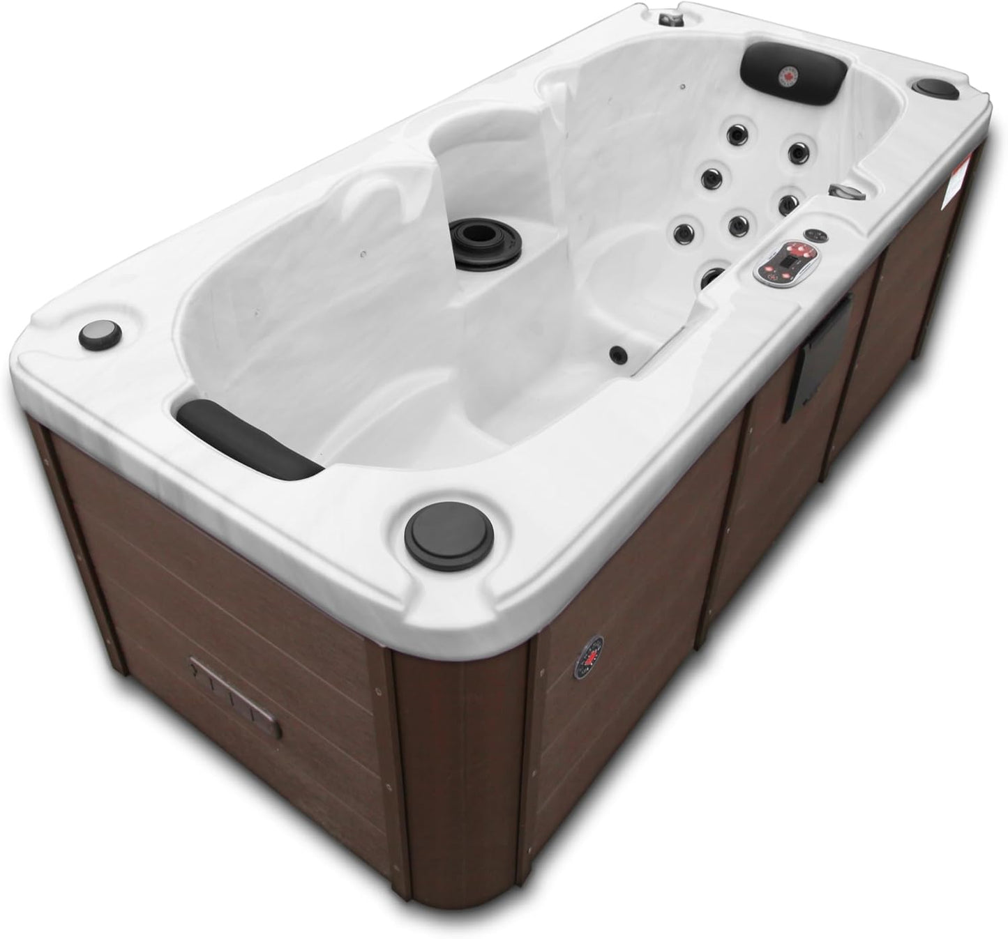 Yukon AI Hot Tub | 2-Person 17-Jet | 213 X 100 Cm Rectangular Plug & Play, with Cover, LED Lighting, Heating and 16 Hydrotherapy Massage Jets, Year-Round Use