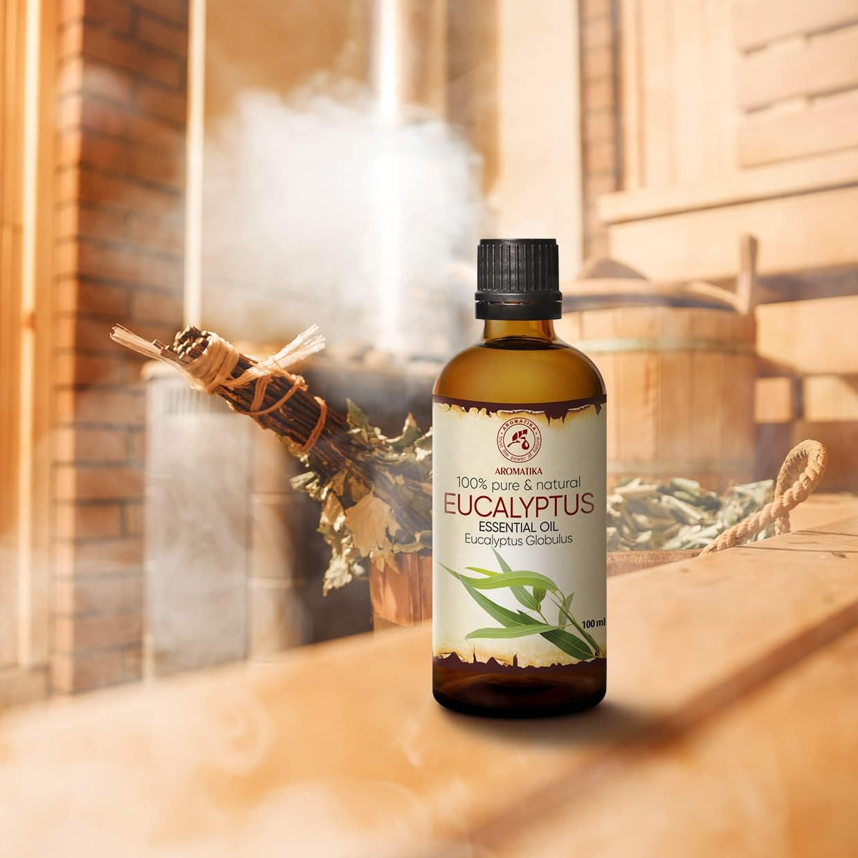 Eucalyptus Essential Oil 100Ml - Eucalyptus Globulus - 100% Pure & Natural Use for Tension Relief - Good Mood - Freshen Rooms - for Bath - Sauna - Scented Oils