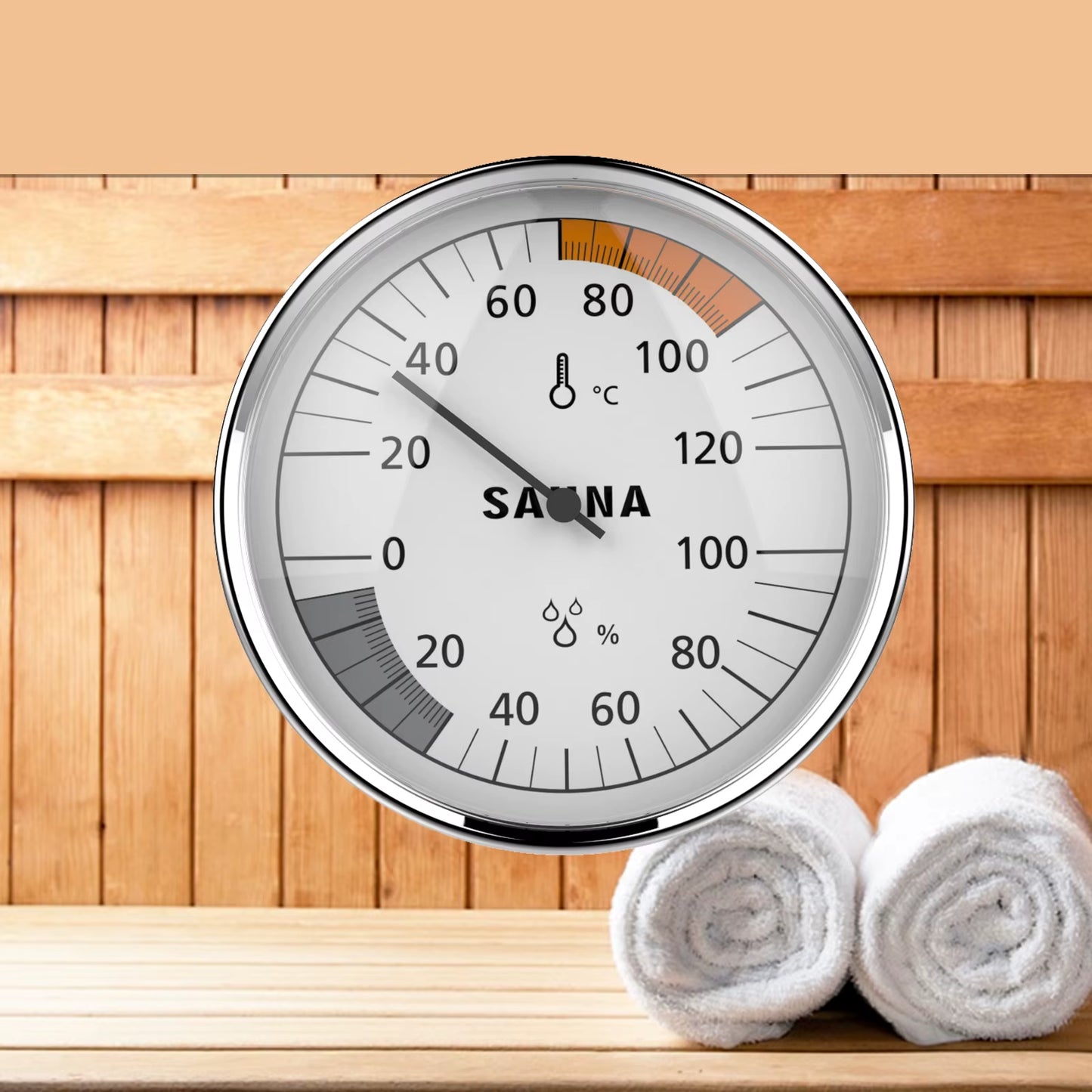 Dial Hanging Household Sauna Hygrometer Thermometer for Room Temperature Testing Sauna Thermometer Hygrometer