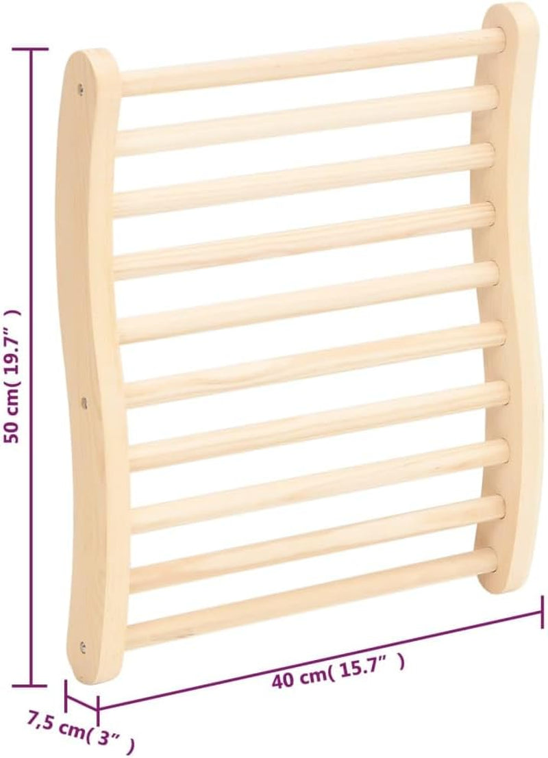 Solid Wood Pine S-Shape Sauna Backrest Wooden Bench