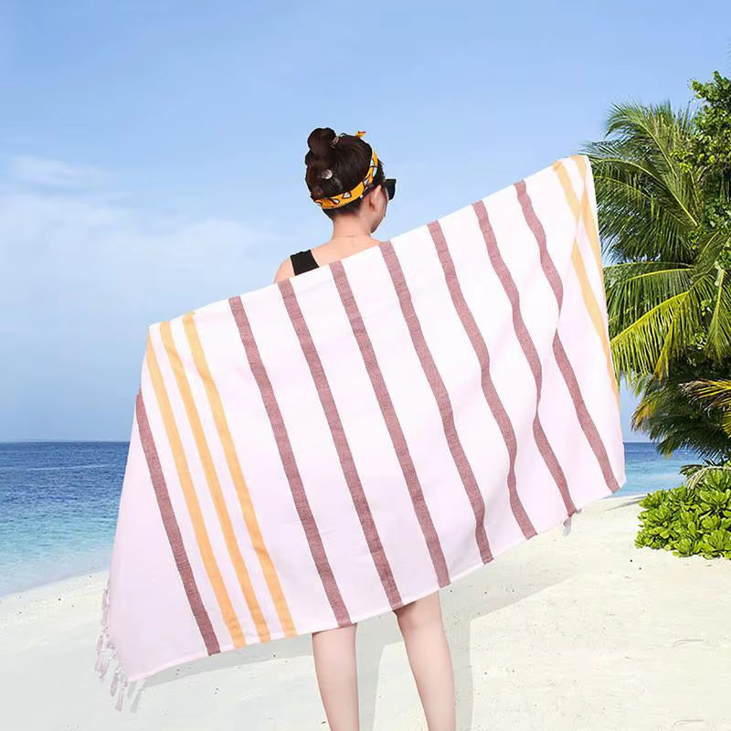 100X180Cm Turkish Sports Sauna Bath Towel with Tassel Soft Terry Cloth Adult Beach Extra Large Women Winter Scarf