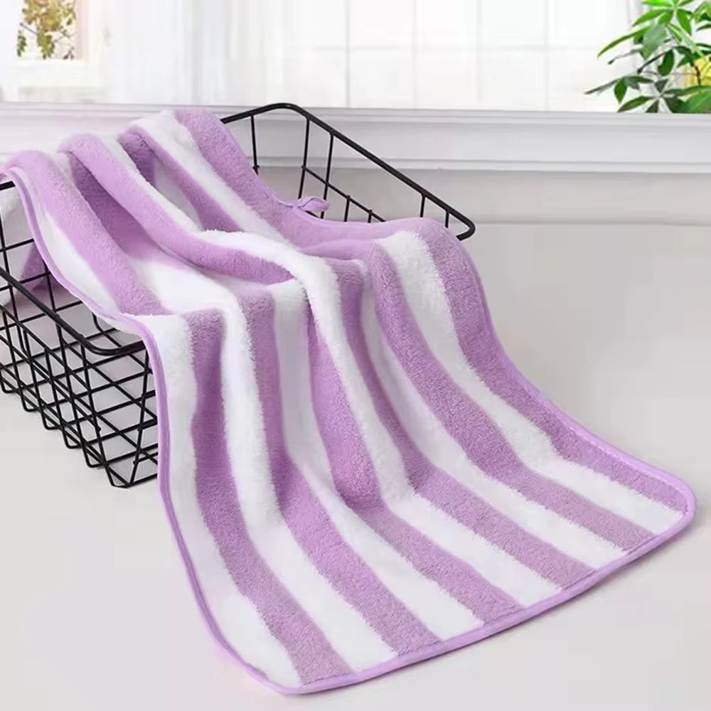 1PC 35X75Cm Stripes Absorbent Quick Drying Bath Towel Sets Soft Adults Face Hand Towels Bathroom Microfiber Swim Bath Towels