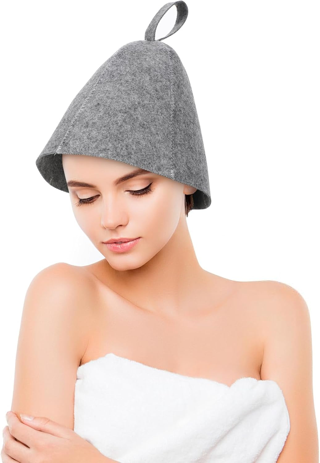2Pcs Original Wool Sauna Hat for Women and for Men Natural Felt Russian Bath Hat Vaporarium Hat Bath Accessories for Sauna on the Street Steam Room