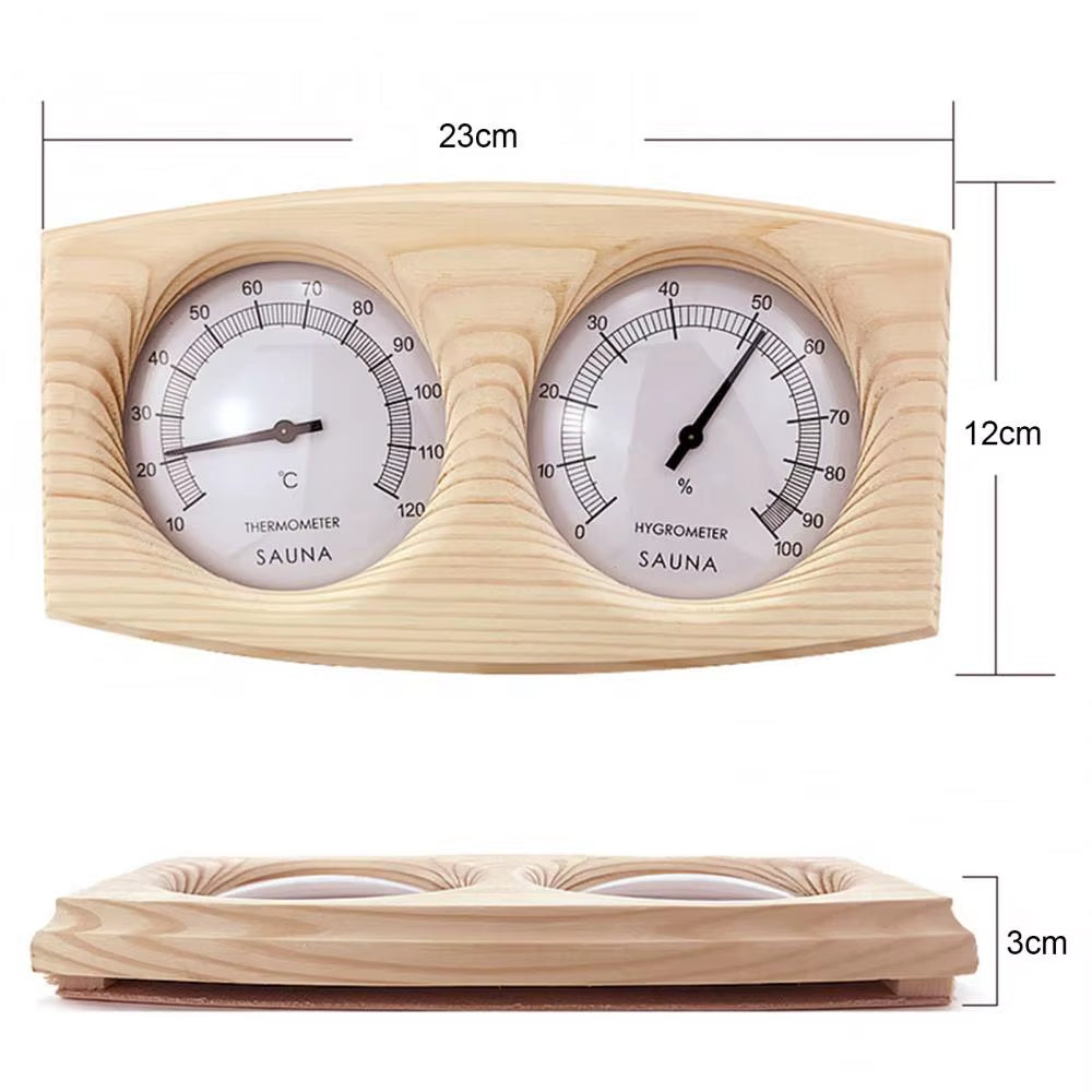 2 in 1 Sauna Room Wooden Thermometer Hygrometer Steam Temperature Humidity Meter