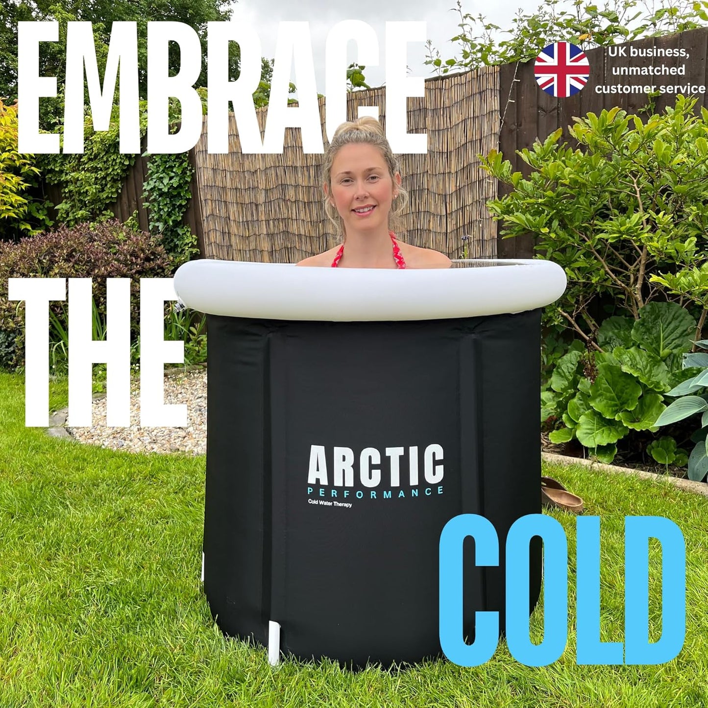 ® Ice Bath Tub for Recovery – 400L XL Portable Cold Water Therapy Tub for Athletes – 5-Layer Insulated Cold Plunge Pool with Thermo-Tech Thermometer & Bag – Outdoor Black