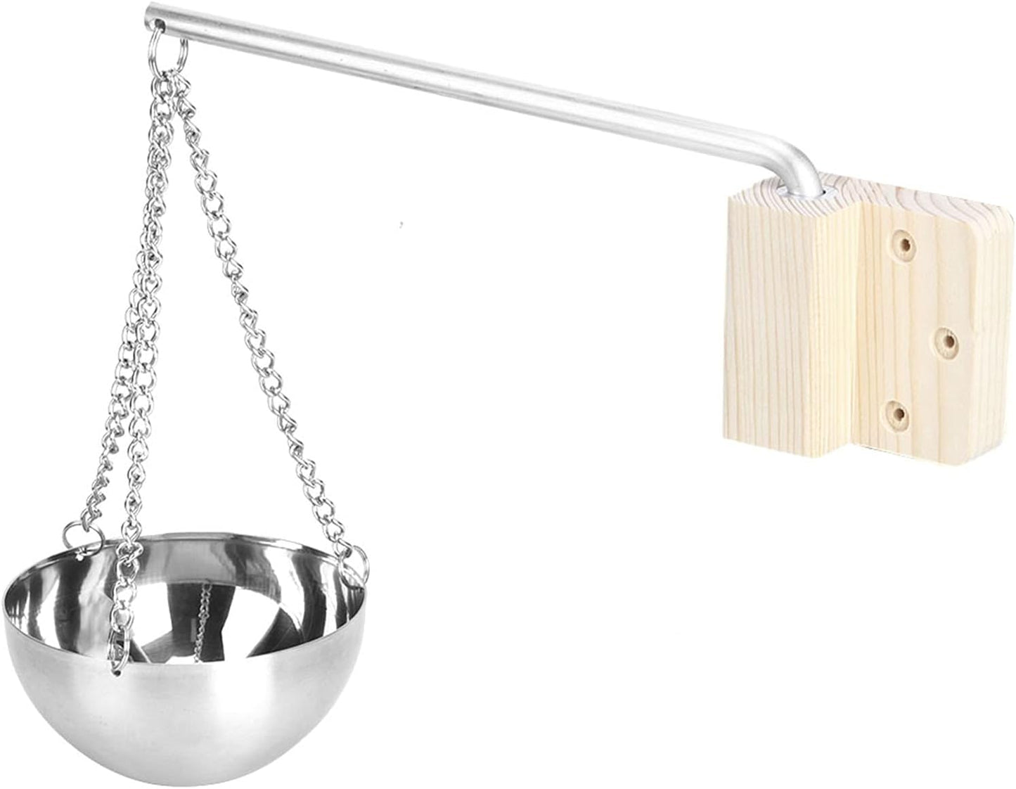 Sauna Aroma Bowl, Essential Oil Bowl Cup Stainless Steel Hanging Fragrance Diffuser Container Spa Room Accessories with Swinging Arm Screws for Dry Steam Infrared Wall Mounted Health Care