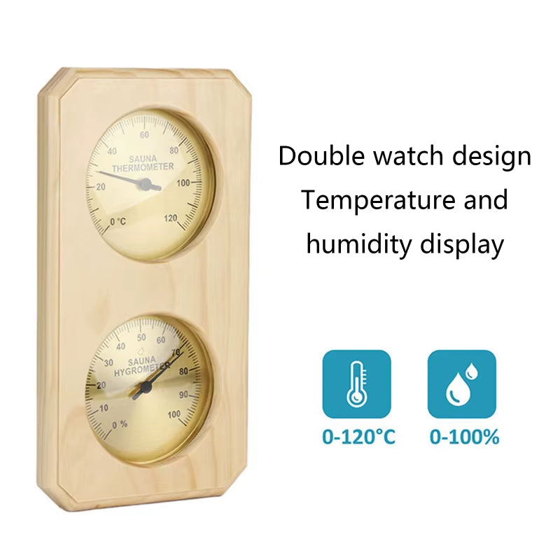 Sauna Temperature Thermometer Sauna Room Thermometer & Hygrometer Dual Display