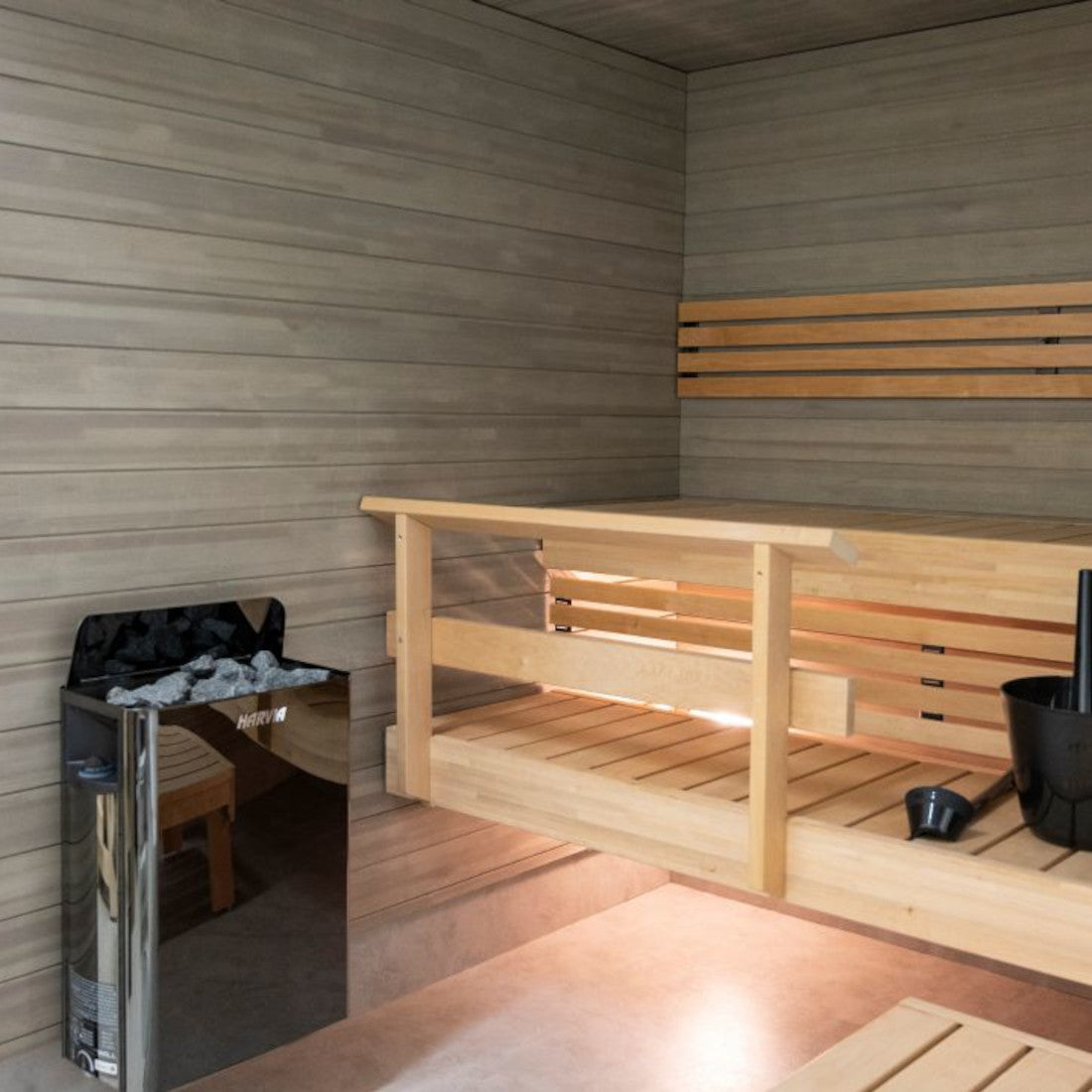 Harvia The Wall SW60 Electric Sauna Heater (6 kW, Black Steel)