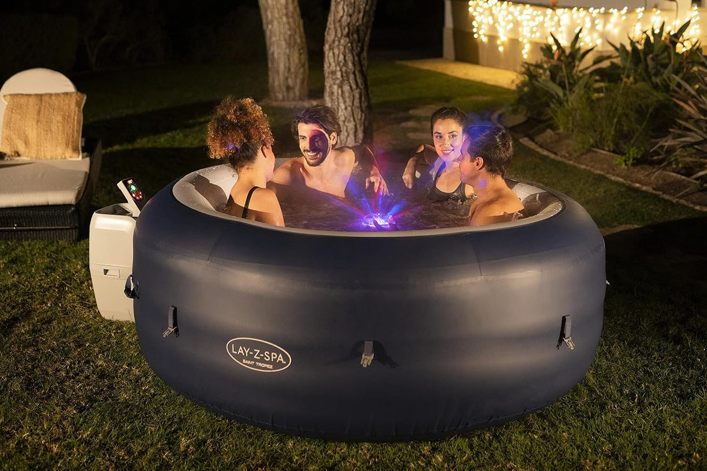 Saint Tropez Hot Tub with 120 Airjet Massage System with Floating LED Light. Includes Optional Wi-Fi Control with Alexa & Google Assistant. 4-6 Person, Exclusive to Amazon