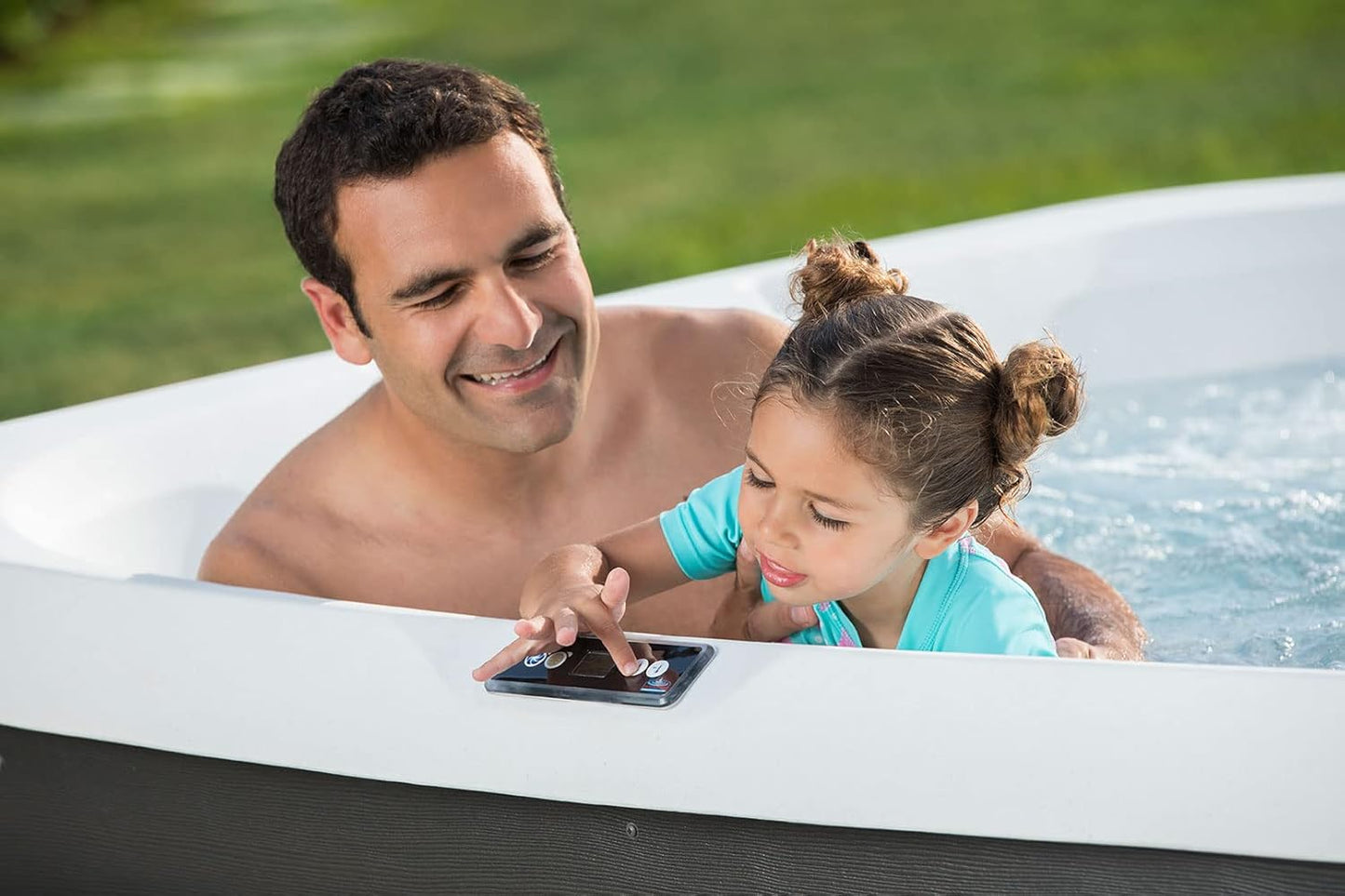 Happy 25 Lounge Plug & Play 13 Amp 5 Person Hot Tub - USA Made, Gecko Control, Full Insulation