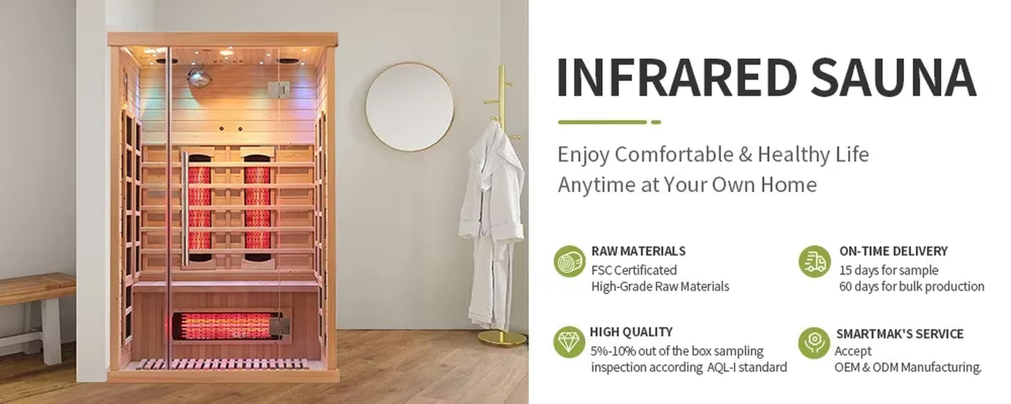 Luxury Indoor Sauna Full Spectrum Heating near Infrared Sauna Sweat Room