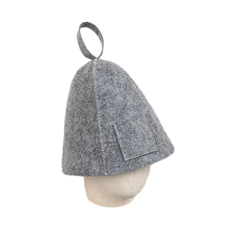 Wool Felt Sauna Set Hat Russian Glove Pad Fashionable Bath Shower Cap Men Women R7UB