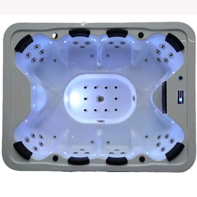 Large Outdoor Acrylic Spa Hot Tub,Multi-Person Home Swimming Pool,Constant Temperature Heating Massage Hydrotherapy Bathtub