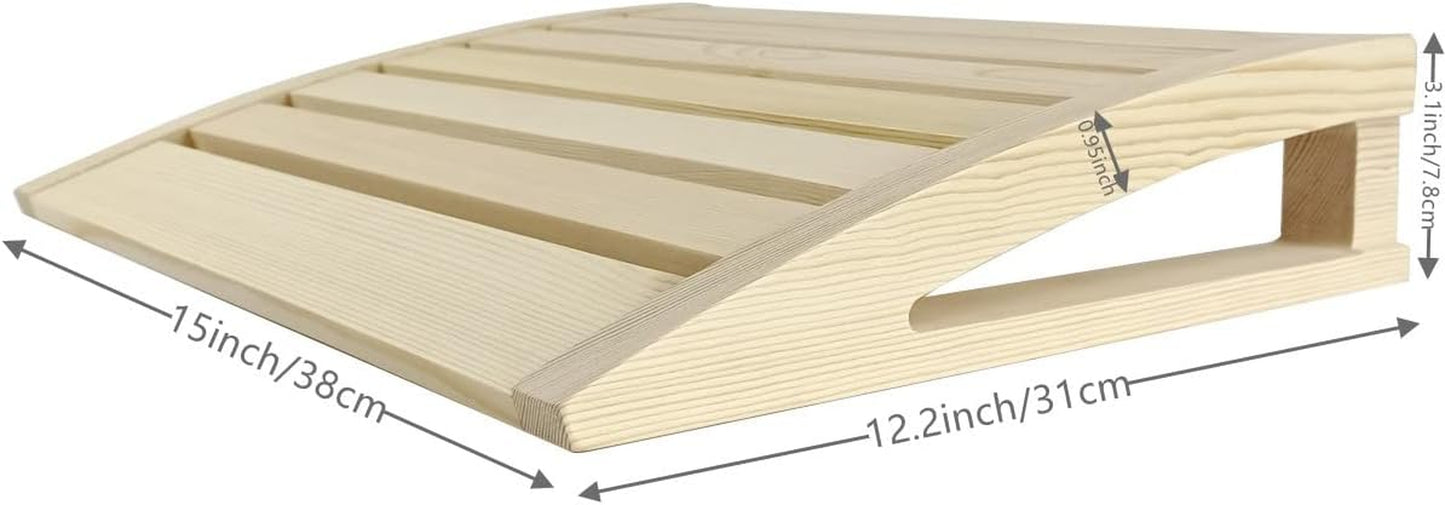 Wooden Sauna Headrest,Sauna Headrest Pillow,100% Natural Wood Neck Pillow Head Support for Sauna Room Sauna Supplies Accessories (Wood-Style-1)